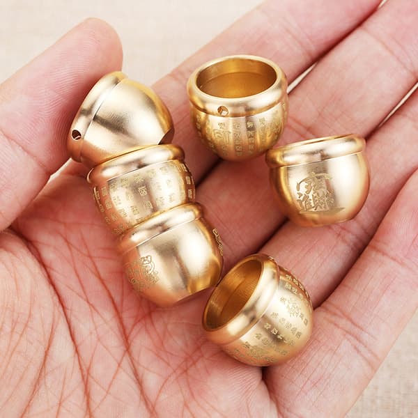 Feng Shui Lucky Fortune Wealth Brass Cornucopia Baifu Rice Cyli A2