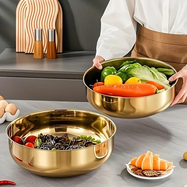 Røreskål i rustfrit stål med låg A