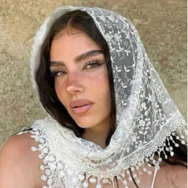 Mode Sjal Spets Slöja Halsduk Bandana Kyrkobön Bröllop Hijab A4