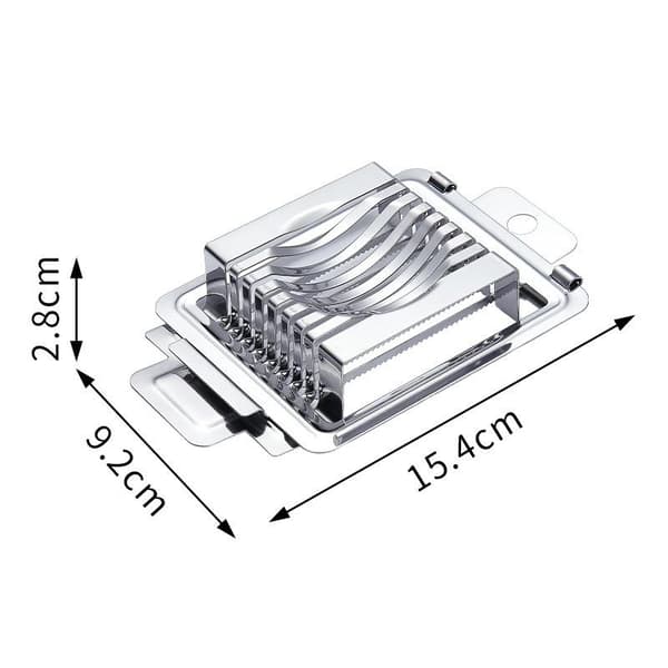 Äggskärare för hårdkokta ägg, multifunktionell äggskärare, mini manuell Silver
