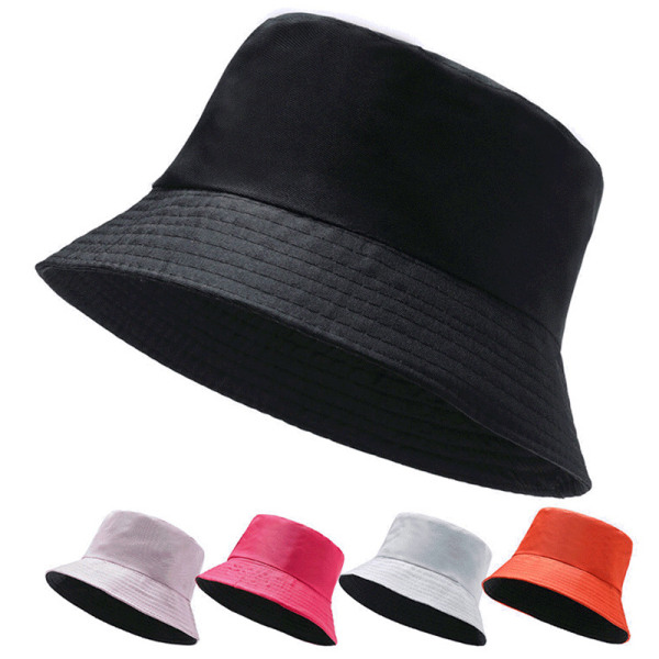 Sommar Kvinnor Enfärgade Bucket Hats Mode Fishman Foldable S Black