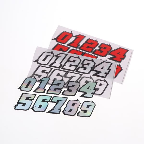Luovat numeroskootteritarrat vedenpitävät DIY moottoripyörään V red 10cm
