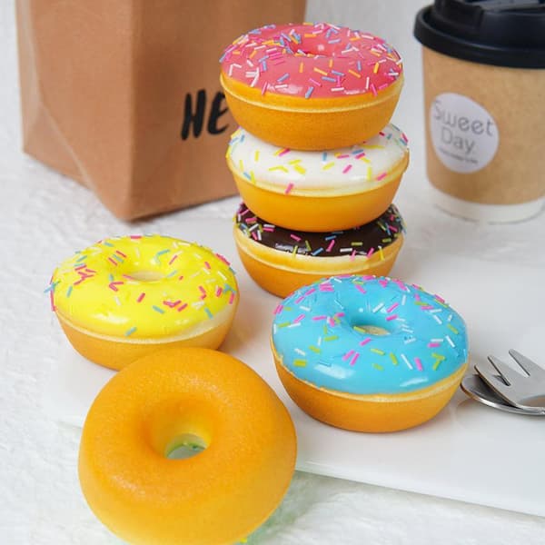 Simulert Donut Fidget-leketøy Kake Dekompresjonsleketøy Yellow