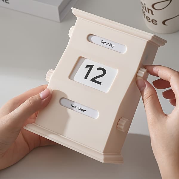 Bordkalender med flip-display Genanvendelig kalender for hvert år A2