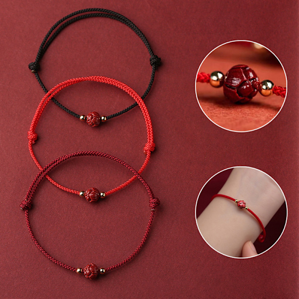 Tibetansk buddhistisk Lotus Perlearmbånd Håndlavet Flettet Adjusta A3