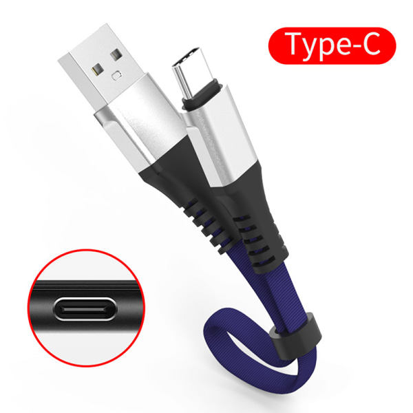 2,4A Snabbladdning USB -kabel För Telefon 30cm Vikbar Typ C Dat Blue