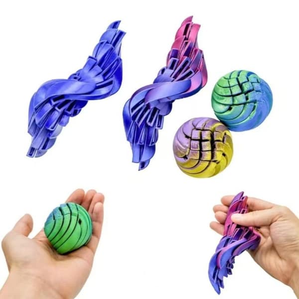 1 st Slime Ball Leksak 3D-printad Twistsphere Gear Liquid Flow Ba A4