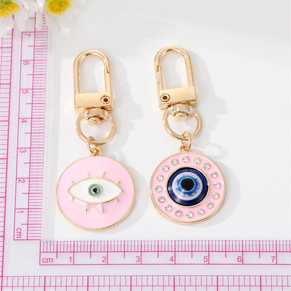 Rund Evil Eye Keychain Nyckelring för vänner par Boho Blue A5