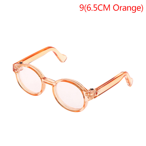 Pehmo-nukkelasit tarvikkeet pyöreä kehys 6,5/9,5 cm silmälasit Clea 9(6.5CM Orange)