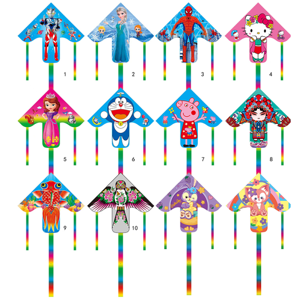 （kun drage）Kite Long Tail Outdoor Kites Flying Leker For Childre A3