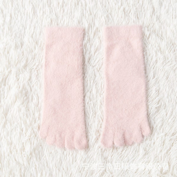 Præfiks Vandret bekæmpe 1 Par Tykke Five Finger Sokker Vinter Varm Farverig Coral Fleece Pink 6566  | Pink | Fyndiq