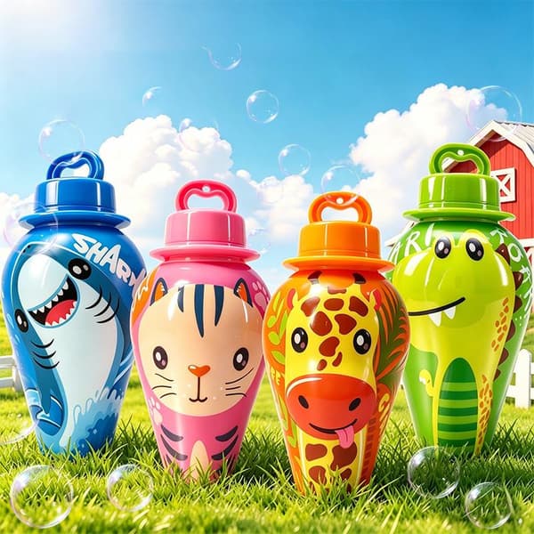 Tecknad djur Mini bubbelpinne leksak handhållen bubbelblåsare A2