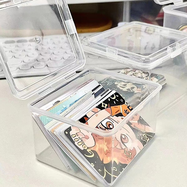 n Transparent Opbevaringsboks Blind Box Kort Fotoopbevaringsboks White