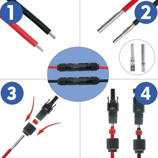 5 par/10 par PV-stik IP67 vandtæt solcelleforbindelse 1000V-30A 5Pairs