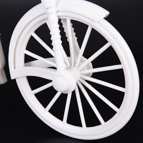 2017 Ny Plast Vit Trehjuling Cykel Design Flower Basket Stora