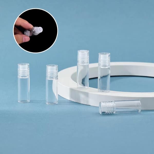 5 st Mini Klar 3 ml Tom Lös Puderdosa Plastflaska