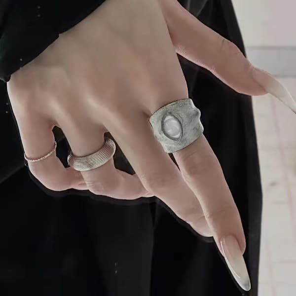 PU Ring Med Unikt Öga Boho Chic Statement Ögonring Smycken Fo A1