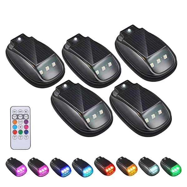 Aurinkoenergialla toimiva auton katon RGB-vilkkuvalo D