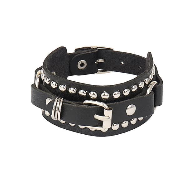 Spikes Nitläder Armband Manschett Gotisk Punk Armband White