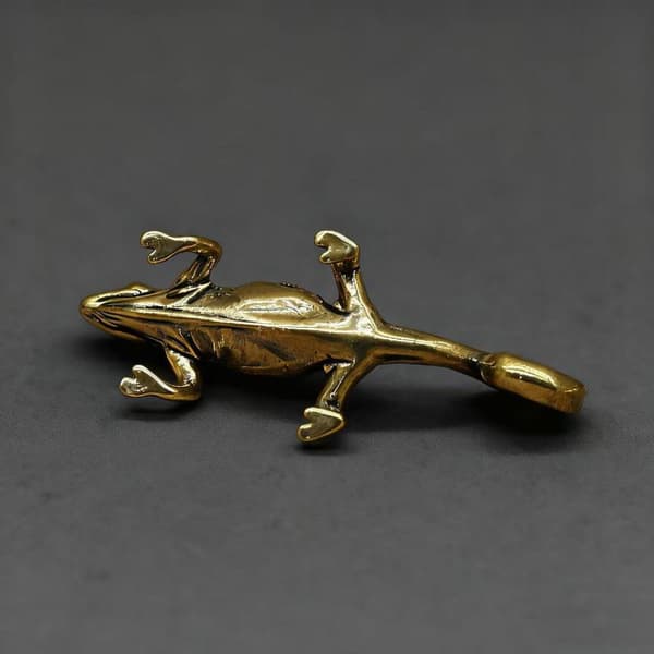 Gecko Figur Hjemmeinnredning Små Antikke Messing Dyrefigurer Te