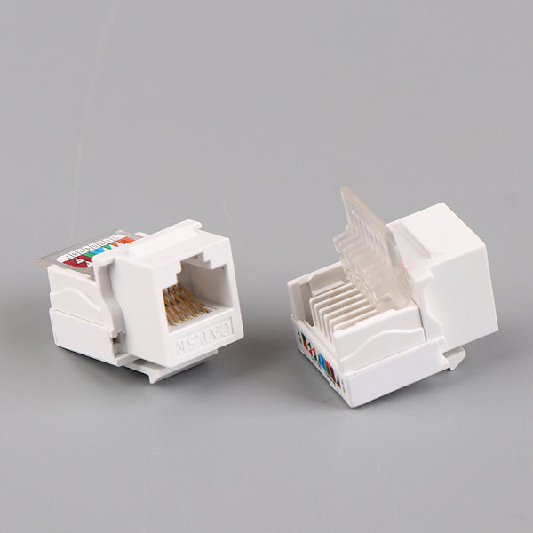 5 STK RJ45-kontaktinformasjon Stikkontakt Datamaskinuttak Kabel Ad White
