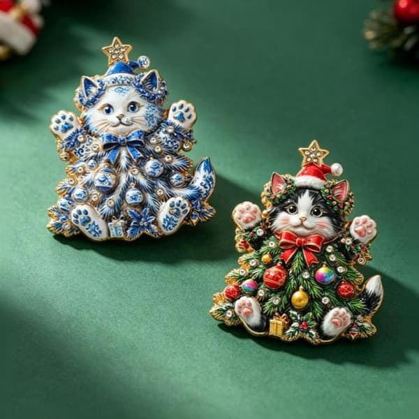 1 st julgranskattbroscher för kvinnor strass Happy Kit A1