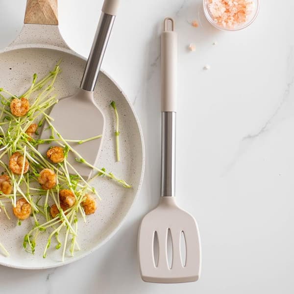 2 st silikonspatelset Värmebeständig non-stick stekspatel Gray