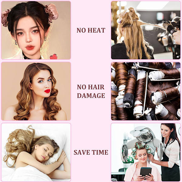 Varmefri krøllestang No Heat Hair Curler Silk Curls Blødt hår R A3