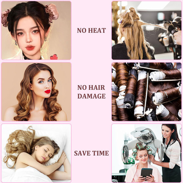 Varmefri krøllestang No Heat Hair Curler Silk Curls Blødt hår R A4