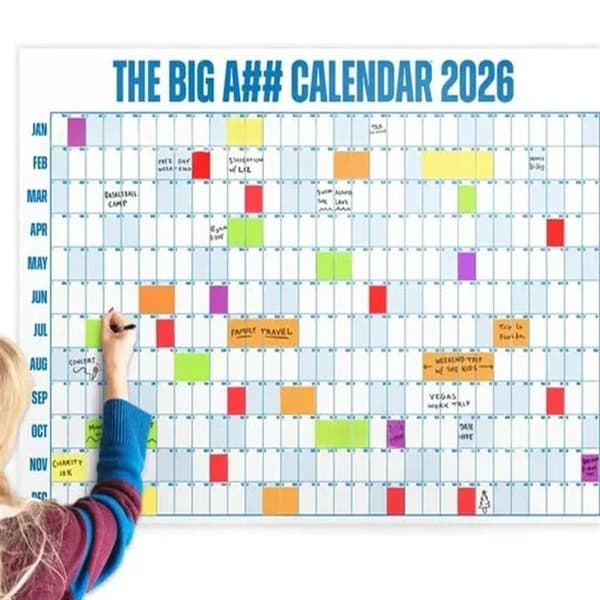 Stor 2026 Kalender Planlægger Ark Tidsplan Planlægger Mål 365 D Pink