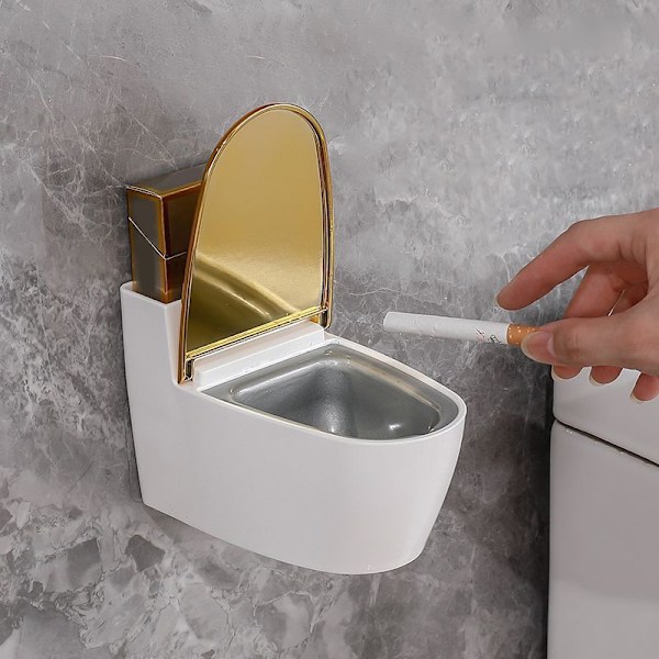 Creative Toalett Askfat Hem Badrum Case Med Lock Wa White