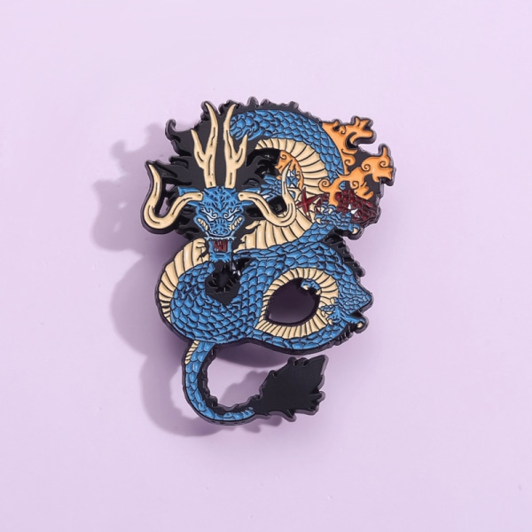 Creative Blue Dragon Broche Emalje Pin Cartoon Pins Lapel Backp