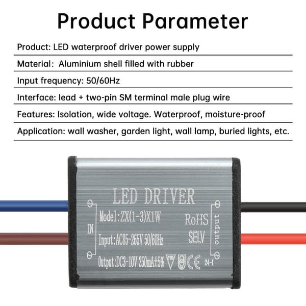 LED-drivdon Ballast AC85-265V 1-24W 250MA Adapter Transformator Li A3