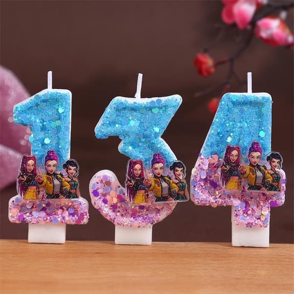 Ny Kpop Demon Hunters Digitalt Lys Bursdagskake Dekor Nummer A8