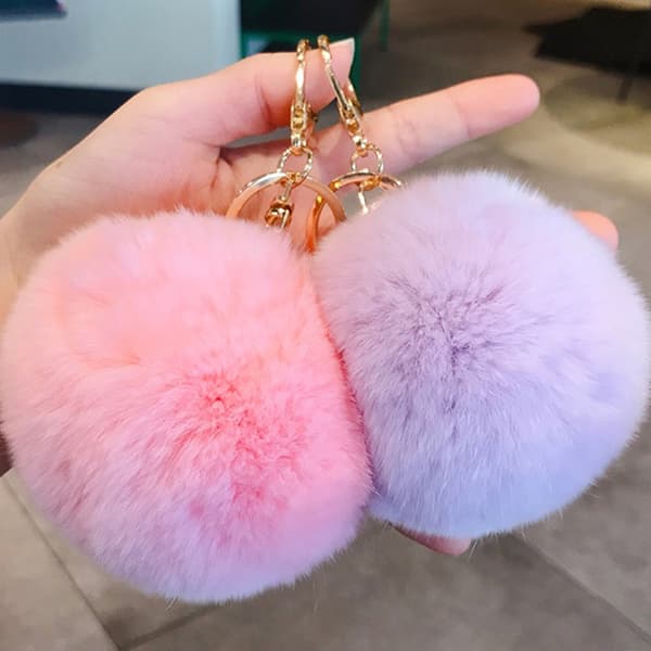 8cm e Key Soft Fluffy Fur Ball Nøkkelring Fluffy Key Chains Trink A20
