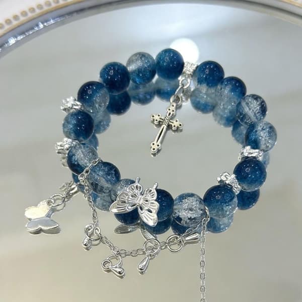 Mode Krystalperler Armbånd Til Kvinder Piger Sommerfugl Fjer A3
