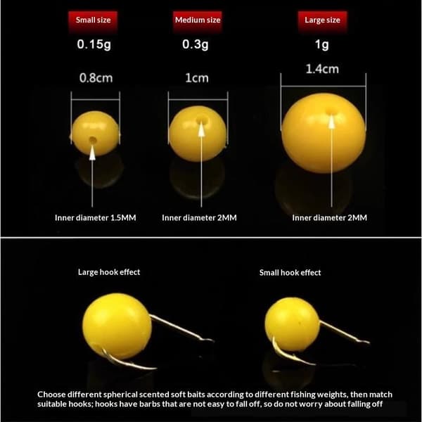 50 stk. flydende bløde fiskekugler med majsduft, kunstigt opdrift A12 14mm