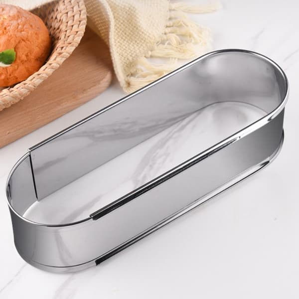Justerbar Oval Kakeringform i Rustfritt Stål for Mousse Bakverk