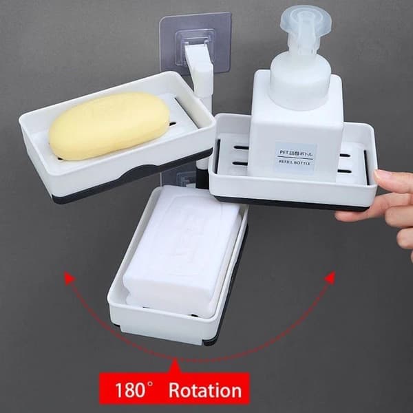 Roterende holder baderomshylle Vegghengt baderomssåpeboks Ho 4 layer storage box