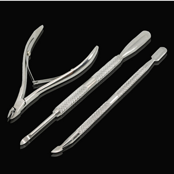 3st Nail Art Tool Sked Pusher Nipper icle Manikyr Rostfri