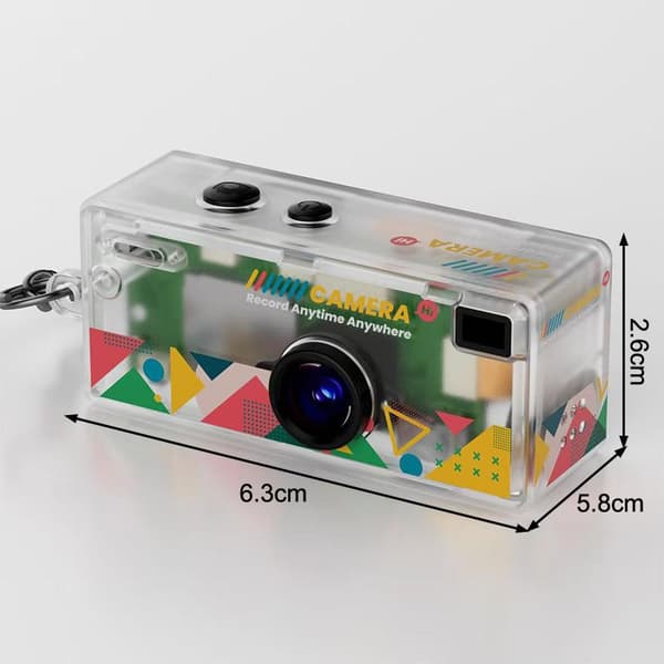 Tommelfinger Nøglering Kamera 0.96tommer Mini Action Kamera Retro Support