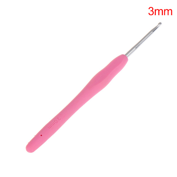 1 stk 2,0-6,0 mm regnbue myk håndtak hekle gummikrok 3.0mm