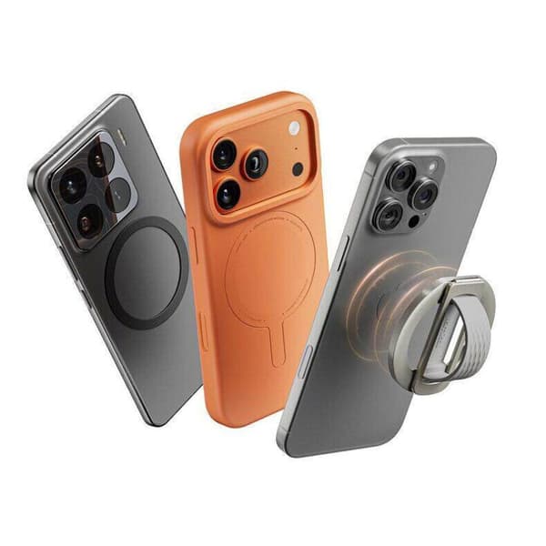 360 roterende magnetisk telefonringholder i sinklegering og flytende silikon Gray
