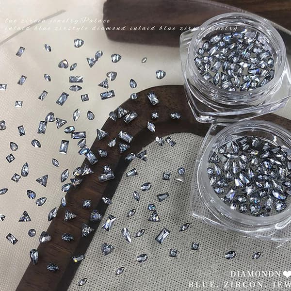 50 st glänsande zirkon strass nagelstenar 3d Flatback strass