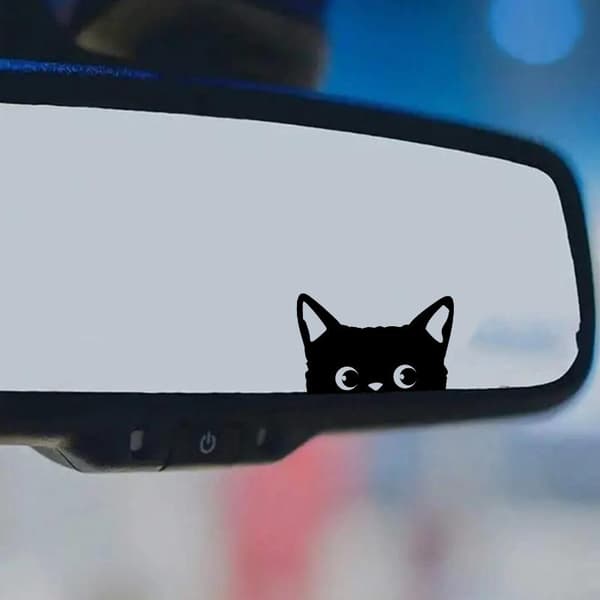 2 stk. Kattekigger-mærkat Black