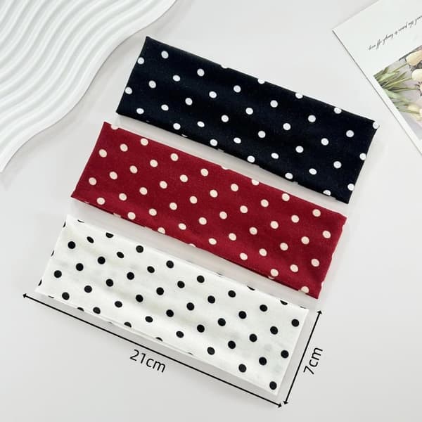 Retro Boho Breeze Wind Dot Stretch Damhårband n Ins Wide A3