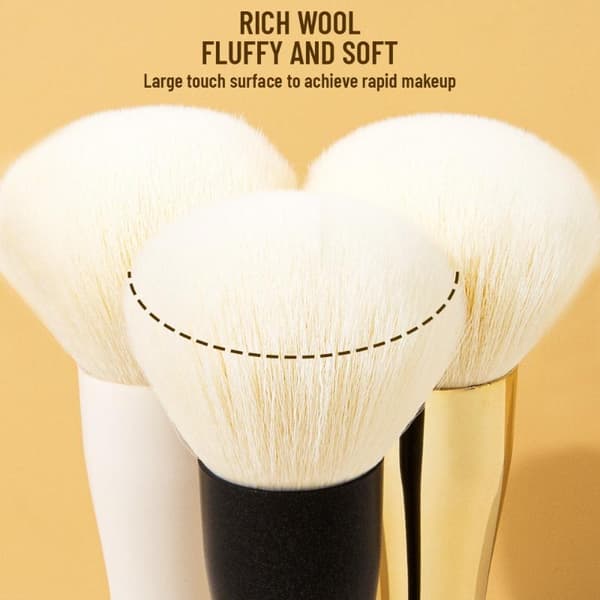 Mode Makeup Børster Skønhedspudder Ansigt Blush Stor Børste Pro Black