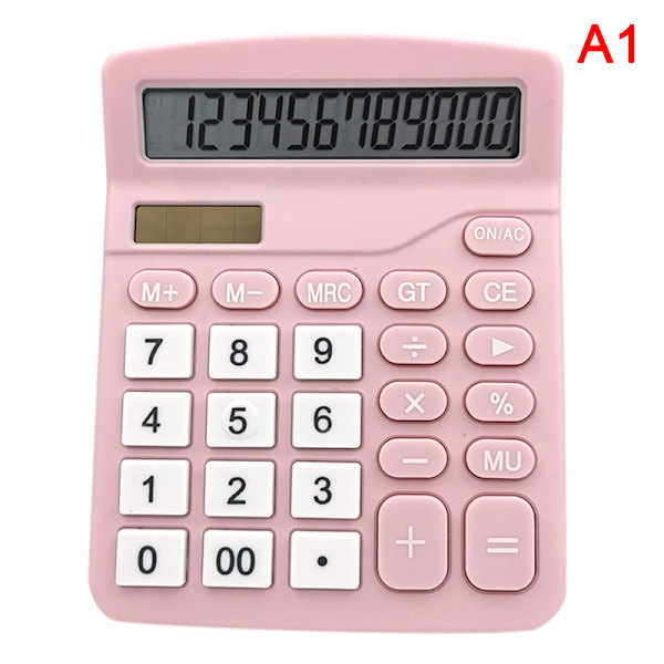 12 cifre elektronisk regnemaskine Desktop regnemaskiner Hjemmekontor Pink