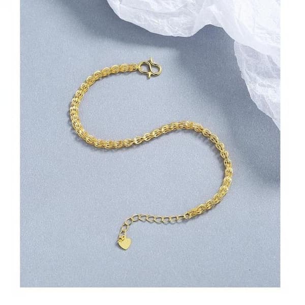 Koppar Tjock Kedja Armband Halsband Lyxigt Glittrande Justerbart A1