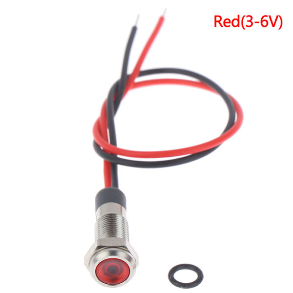 P67 Vedenpitävä 6 mm:n metallinen LED-varoitusvalo 1(Red 3-6V)